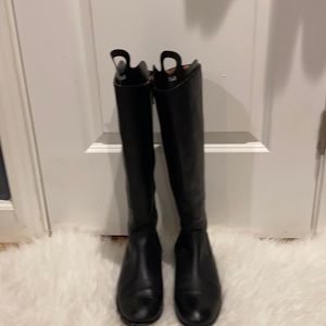 Kenneth Cole Tall Black Leather Riding Boots